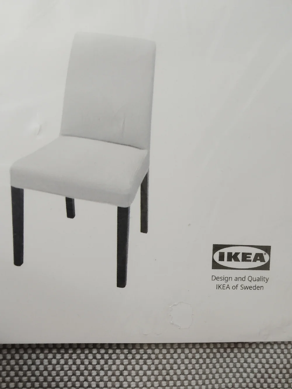 IKEA BERGMUND Chair Slip Cover in Light Gray and White